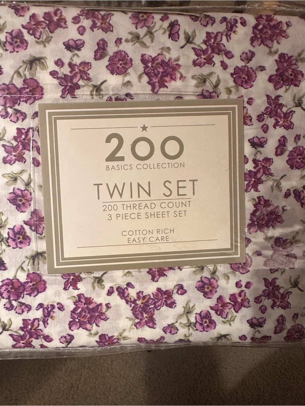 Twin Sheet Set - Purple Floral